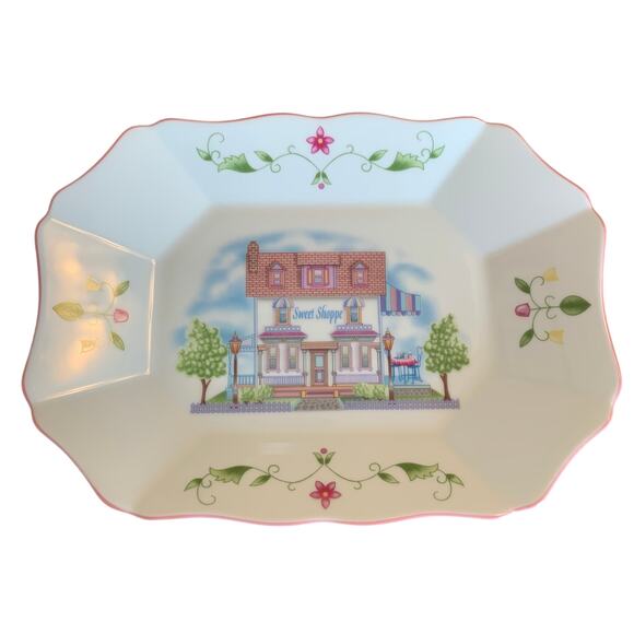 Lenox Spice Village Sweet Shoppe Candy Dish Trinket Tray Platter Vtg Porcelain